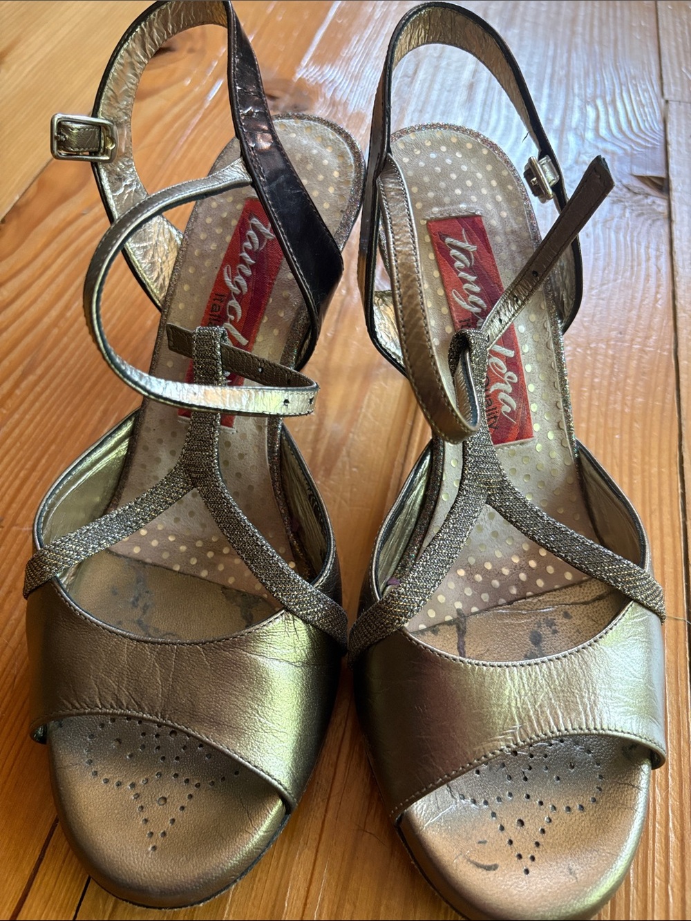 Metallic Bronze Tango Heeled Sandals